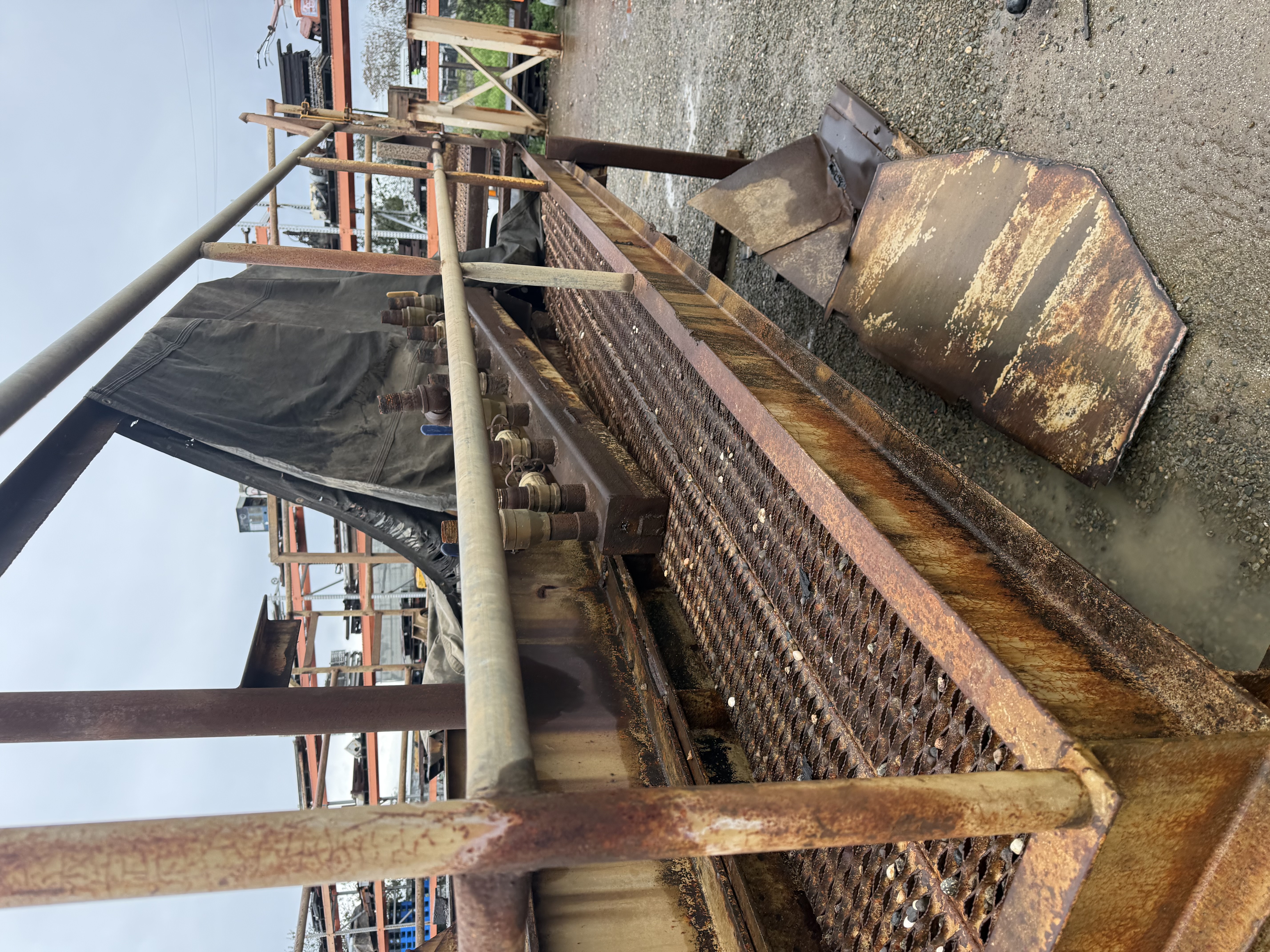 Detailed view of equipment wear and deterioration before rebuild