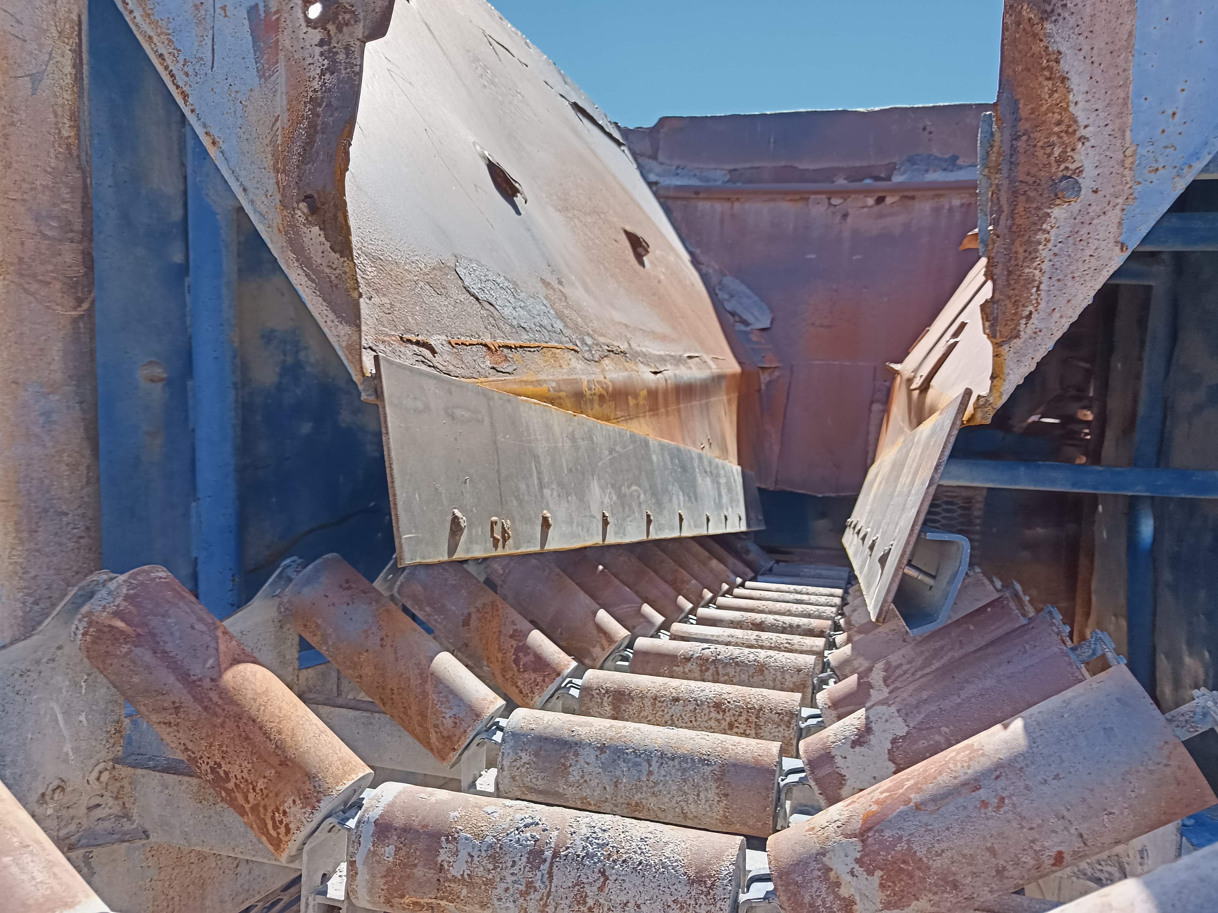 Worn mining equipment components requiring complete frame-off rebuild